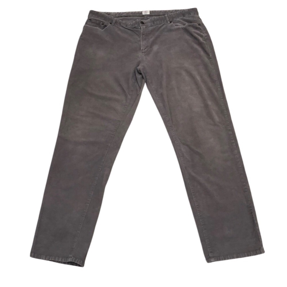 Faherty Corduroy Pants Size 40 Gray Embroidered Pocket